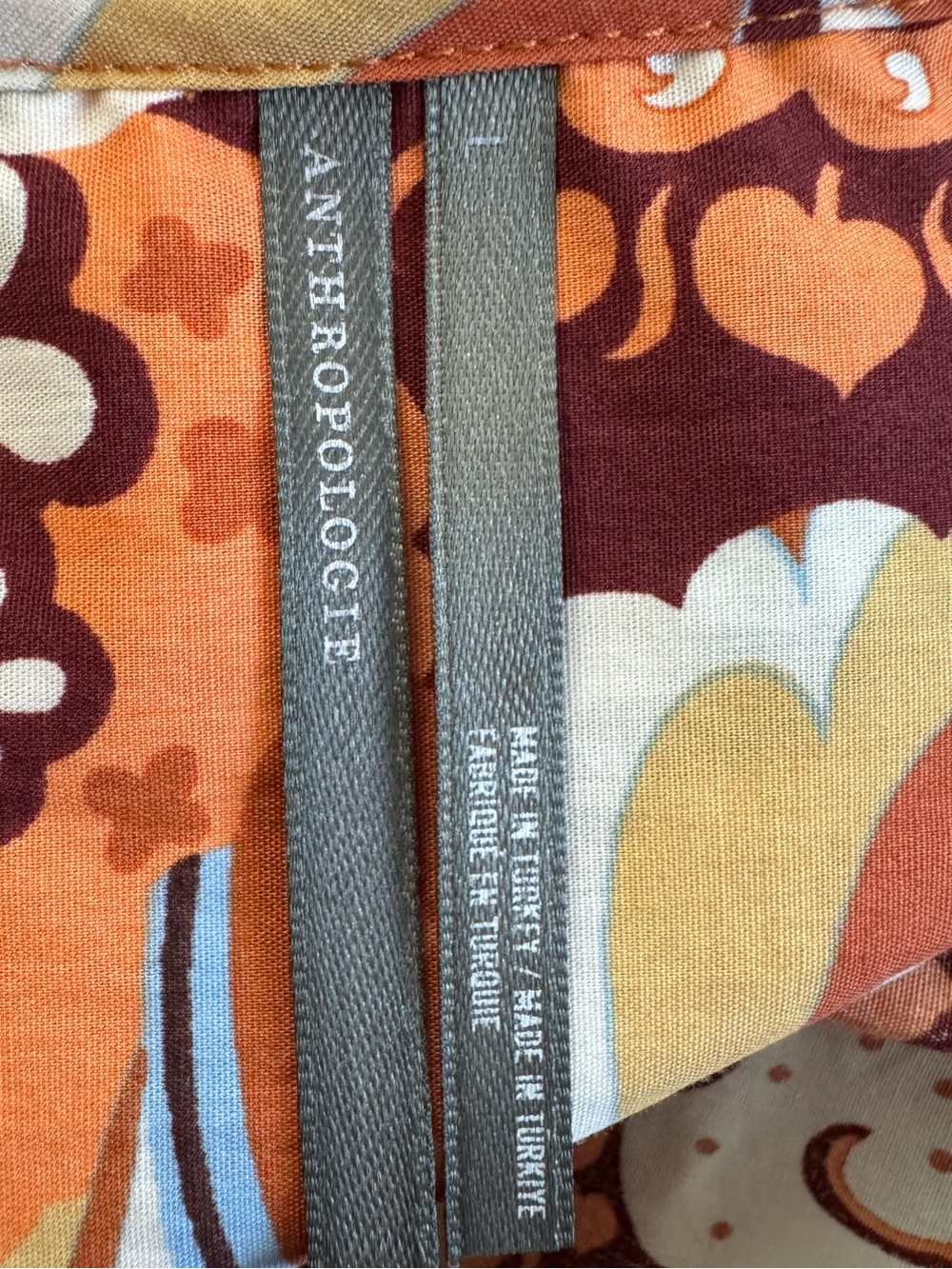 Anthropologie The Summerset Women's Orange Paisley Maxi Dress Size L - Picture 14 of 16